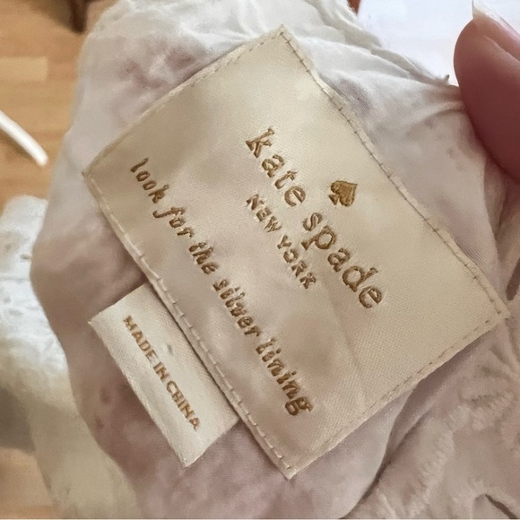 KATE SPADE Eyelet Lace Shift Dress Spice Things Up Mini White Flutter Size Small - Picture 8 of 12